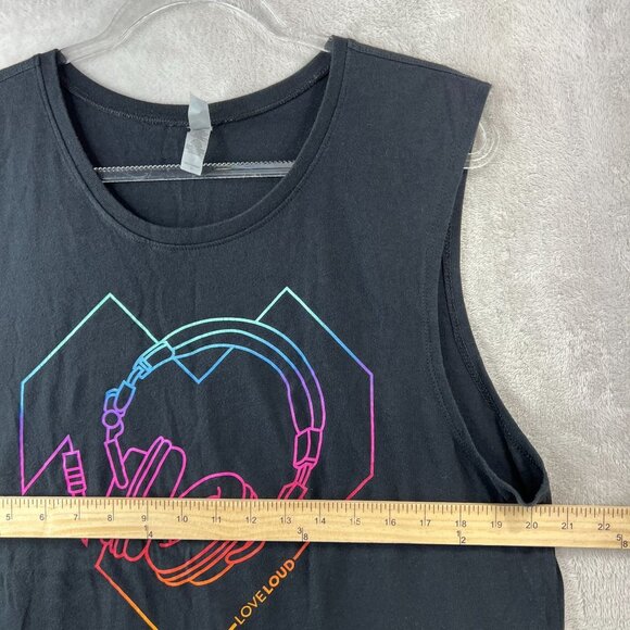 LoveLoud Unisex Tank Top with Headphones and Heart Rainbow Graphic - Picture 6 of 8